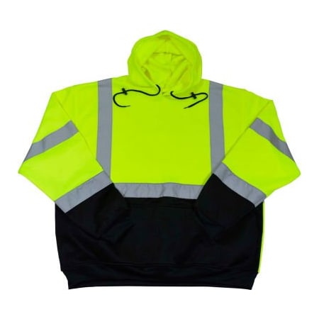 Petra Roc Inc Petra Roc Two Tone Pullover Hooded Sweatshirt, ANSI Class 3, Lime/Black, 4X, LBPUHSW-C3-4XL LBPUHSW-C3-4X